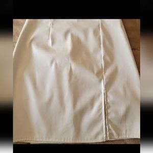 Faux leather White Skirt
